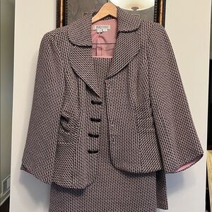 Kay Unger Black and White Houndstooth Dress Suit